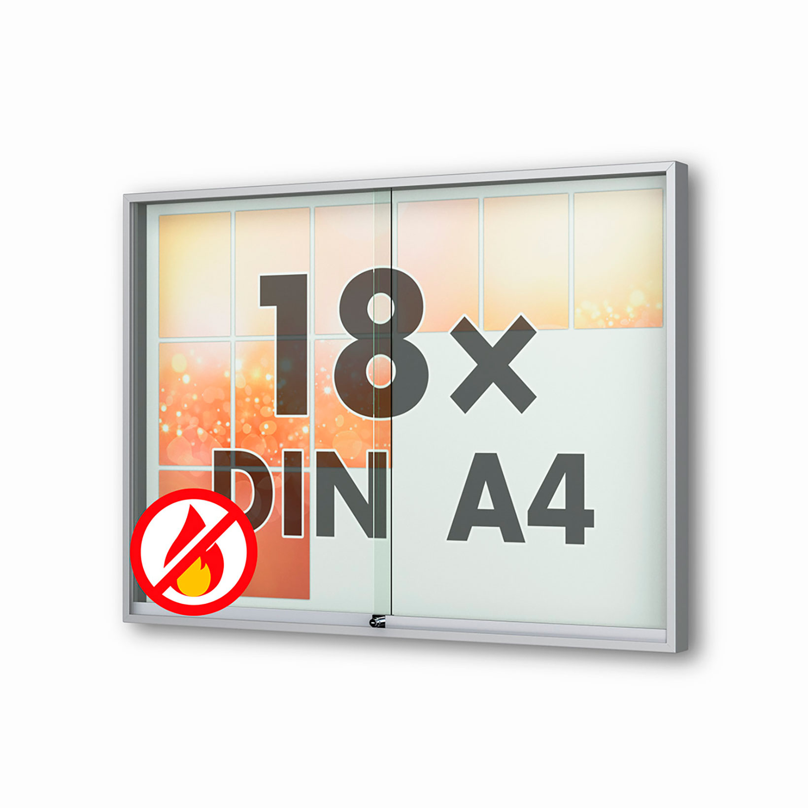 18 x DIN A4 Schaukasten Fortis mit Schiebetüren - 80 mm Bautiefe 18 x DIN A4 Schaukasten Fortis mit Schiebetüren - 80 mm Bautiefe